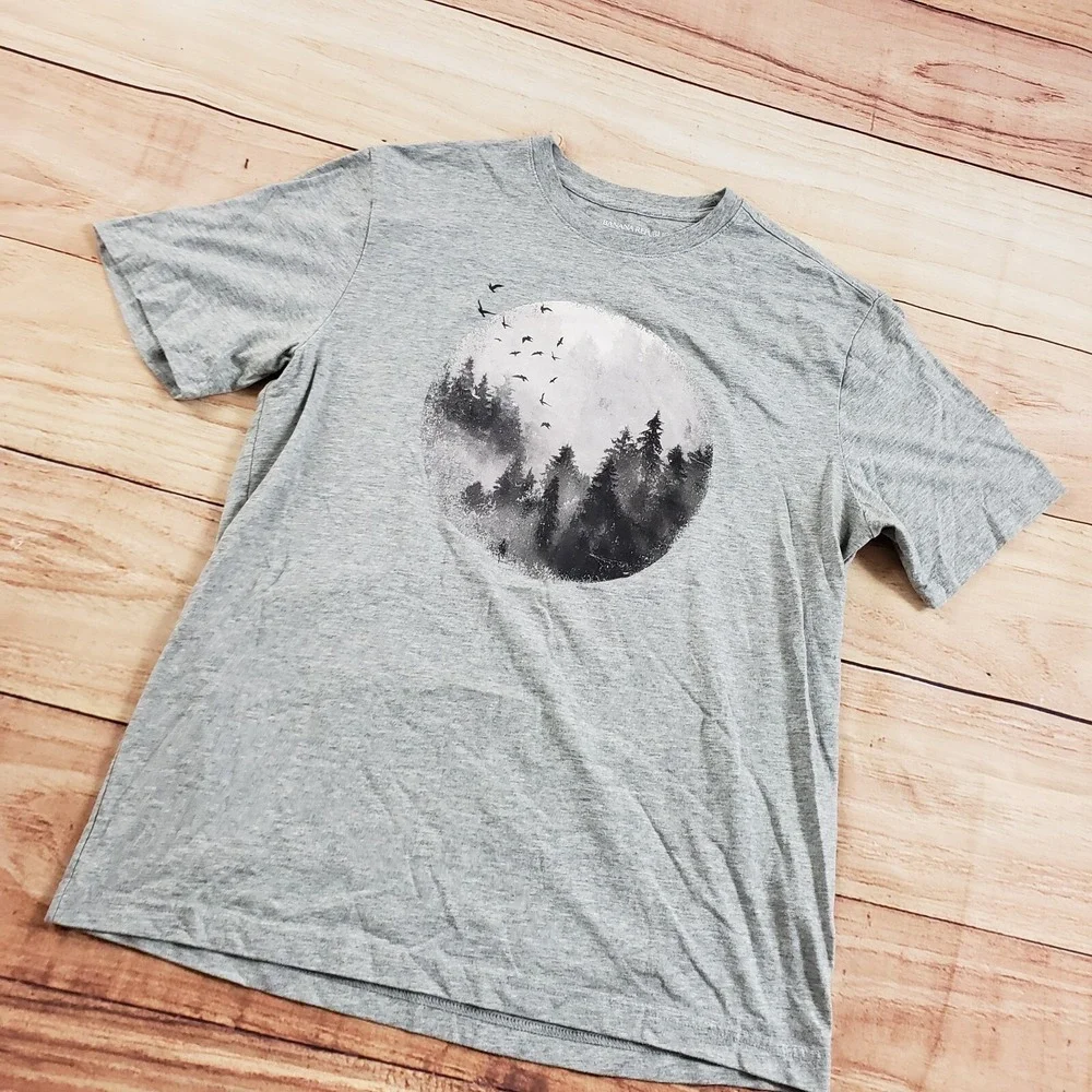 Banana Republic Shirt Mens Medium‎ Gray Outdoor Lightweight Cotton T Shirt Adult